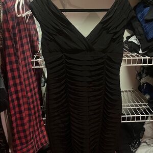 Adrianna Papell Black Ruched Mini Dress